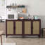Buffet 70 "en rotin avec rangement et tablettes réglables-55520214