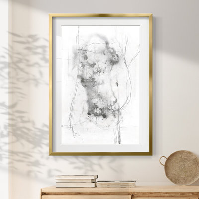 Graphite abstrait IV - impression encadrée