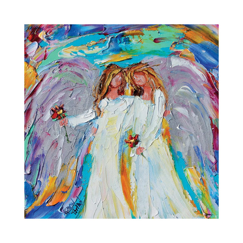 Angel Besties by Karen Tarlton - Wrapped Canvas Painting, 30.48 cm H x 30.48 cm W