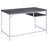 Weathered Gray And Chrome Rectangular Writing Desk