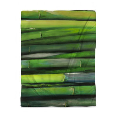 Green Bamboo Plant Duvet Cover - Floral Botanical Home Decor