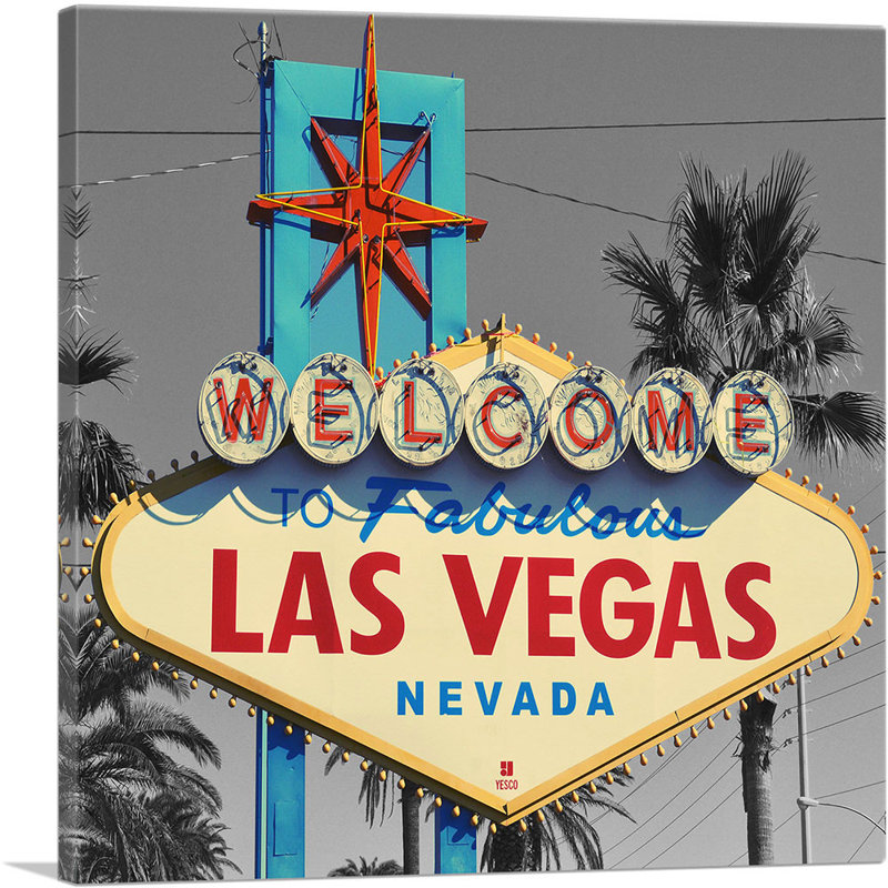 «Welcome to Fabulous Las Vegas Sign Sin City Nevada», reproduction de photo sur toile tendue, H 36 po x l 36 po x P 0,75 po