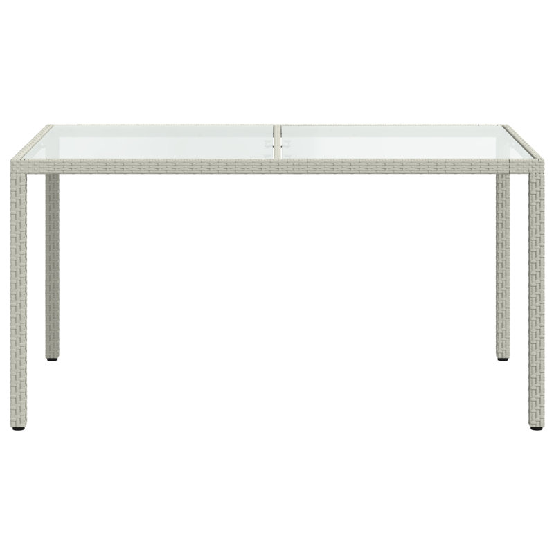 Bryona Rectangular Metal Outdoor Dining Table , 150cm cm W 381cm cm D, White/Black