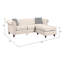 Canapé modulaire beige, largeur de siège de 46 po, profondeur de l'ensemble réversible de 84 po, emballage sécuritaire