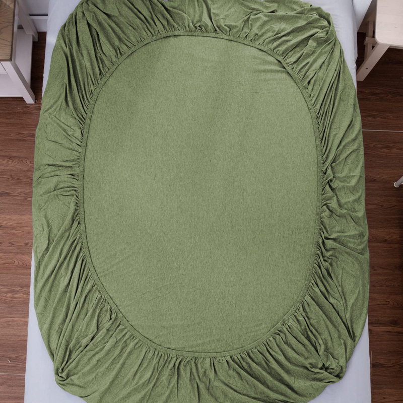 Jersey Knit Fitted Sheet, Single (3'), Olive Green