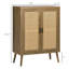 Buffet avec portes en rotin, brun