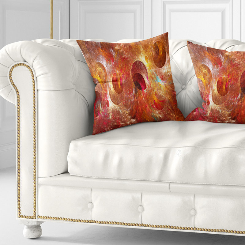  Coussin abstrait à motif de cercles abstraits, 18 po x 18 po, Coussin décoratif