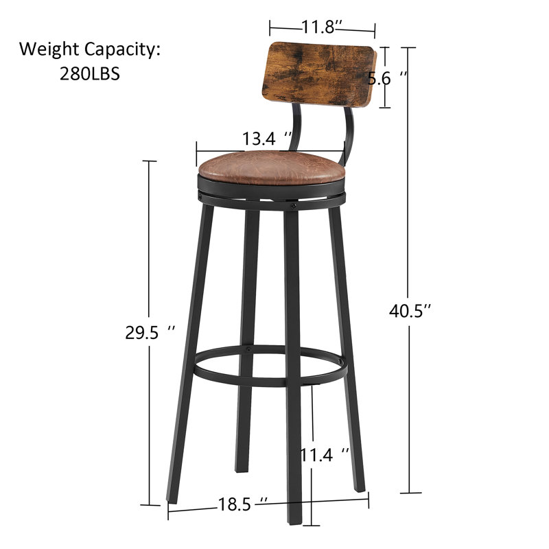 Tabouret de bar rotatif 29,5 po Edoire