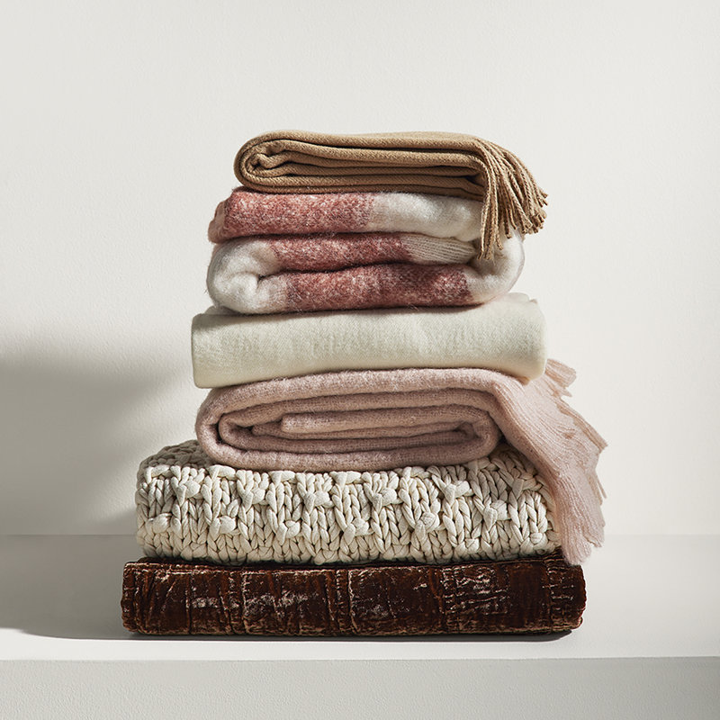 Headly Throw Blanket, Ivory