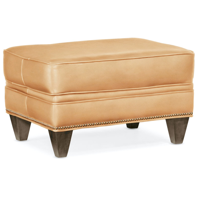 Reddish Ottoman, French Natural, Cobblestone, Aline Light Gray Stonewash Genuine Leather