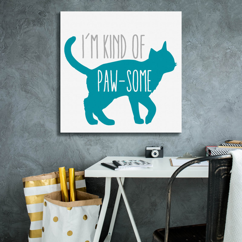  «Pawsome Cat» par Erin Clark, art mural sur toile, 12 po x 12 po, H 26 po x l 26 po x P 1,5 po