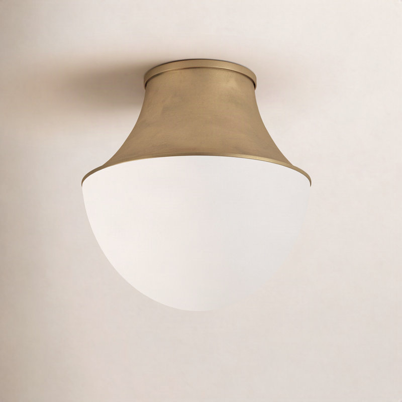 Lettie 1 - Light Flush Mount, Aged Brass, 14'' H x 14.75'' W x 14.75'' D