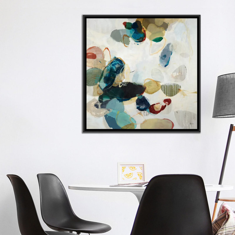 « stone pattern ii », impression sur toile, H 18 po x l 18 po x P 1,5 po, Toile avec cadre noir, Pas de tapis