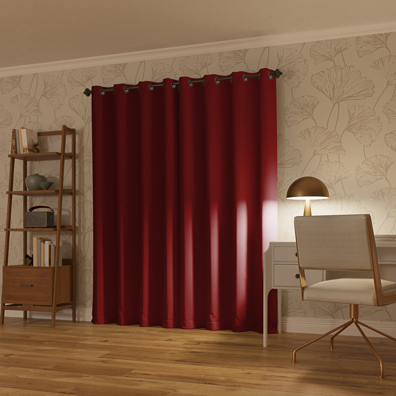Oslo Theater Grade Extreme 100% Blackout Grommet Curtain Panel, 52" W x 95" L, Holiday Red