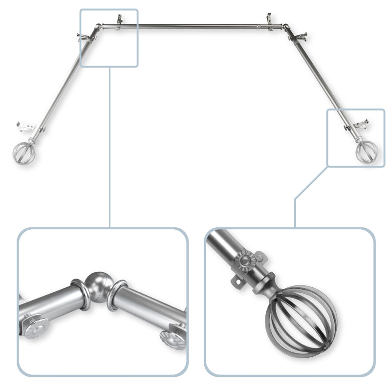 Tringle à rideaux simple Burma Bay, Nickel satiné