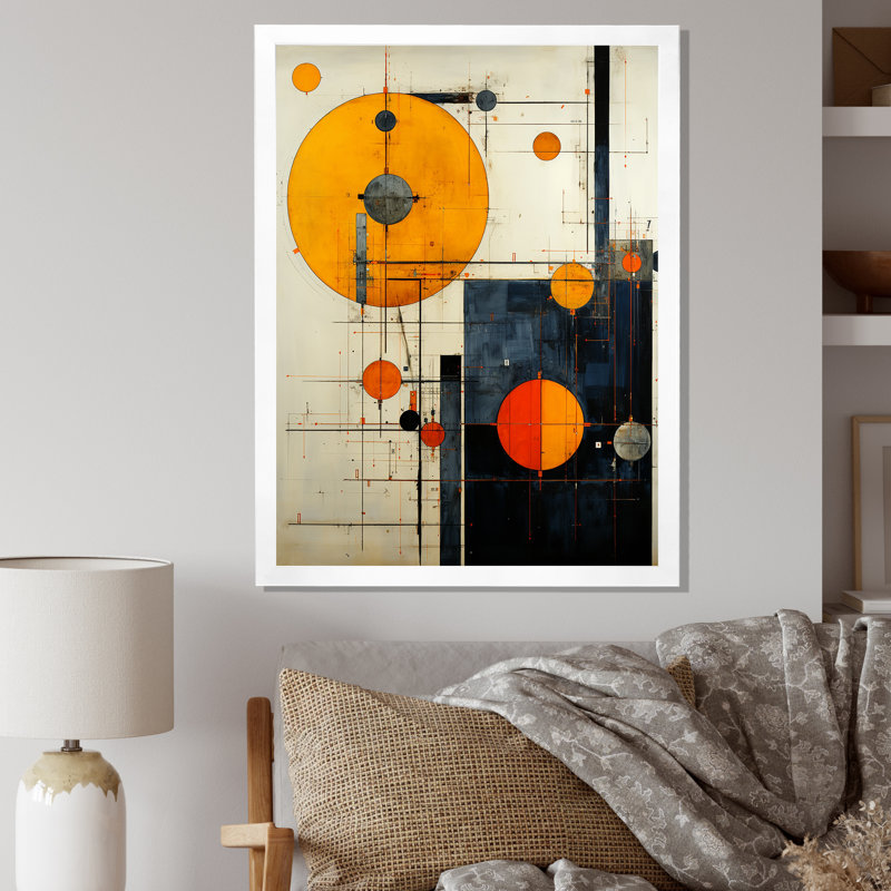 «Blissful Voyage Minimal Mid-Century Retro Art I», reproduction sur toile, H 32 po x l 24 po x P 1 po, Cadre simple blanc