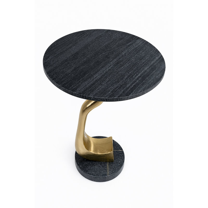 Black Marble Sculptural Accent Table
