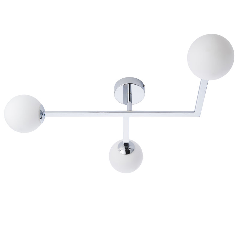 Terflinger Glass Semi Flush Mount, Chrome