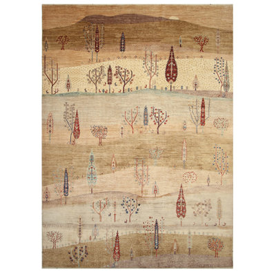 High-Quality Hand-Knotted Camel And Multi Area Rug