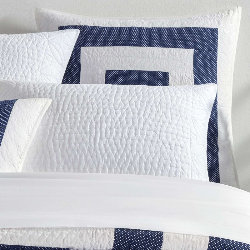 Birch Point Navy Quilted Sham, Euro