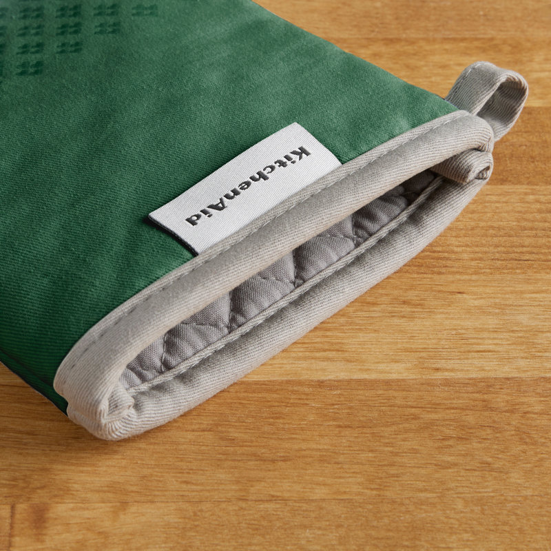 KitchenAid Asteroid Solid Textured Oven Mitt, Dark Green