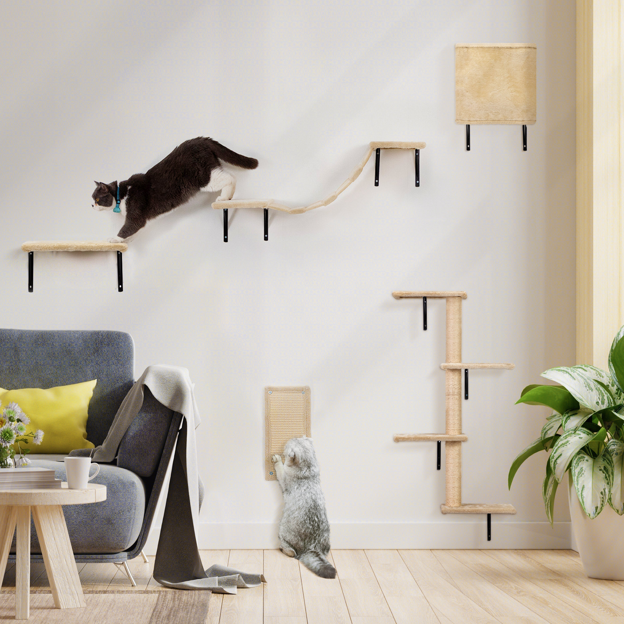 Tucker Murphy Pet™ Wall-mounted Cat Tree Shelves & Reviews | Wayfair