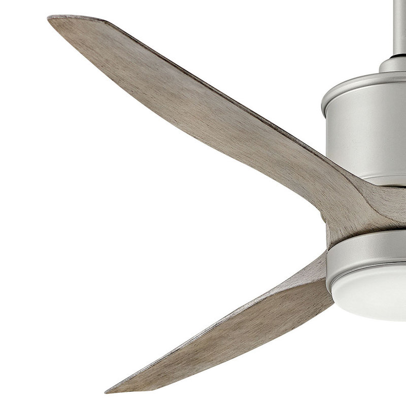 Hover 60"  3 - Blade LED Propeller Ceiling Fan with Wall Control and Light Kit Included, Brushed Nickel