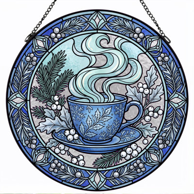 Stained Glass Stained Glass Window Panel，12"H
