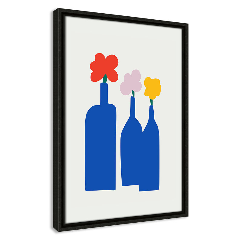 «Bold Blooms Trio Print» par Dean, Framed Canvas, 13.5'' W x 19.5'' H, Flottant espresso