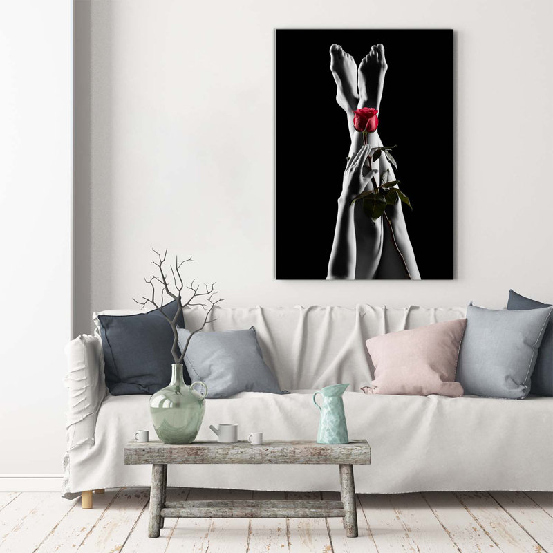 Rose And Feet - Wrapped Canvas Print