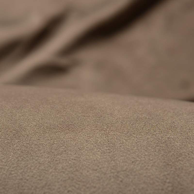Mondragon 2-Panel Solid Classy Velvet Room Darkening Curtains - 3-In-1 Back Tab, Rod Pocket, Ring Tab, Taupe, 52" W x 96" L
