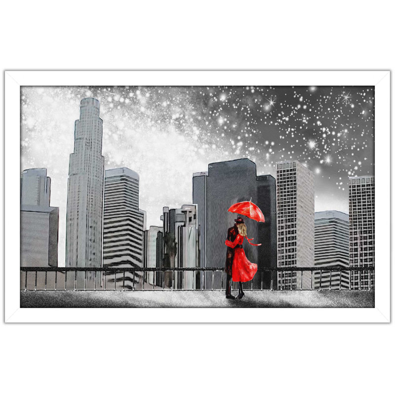 «Winter Romance», reproduction d'impression encadrée, H 21,5 po x l 27,5 po x P 0,75 po, Cadre blanc