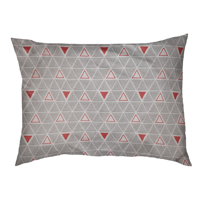 Coussin pour chien Chen, Petit (l 28 po x P 6 po x H 18 po), Rouge/gris