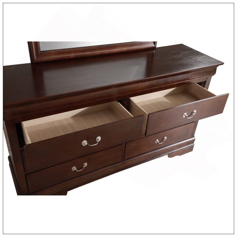 Commode 6 tiroirs Citronelle Louis Phillipe, Cappuccino