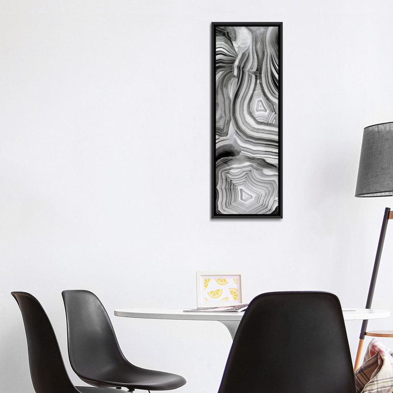 «Agate Panel III» par Danielle Carson, reproduction sur toile, H 48 po x l 16 po x P 1,5 po, Cadre noir