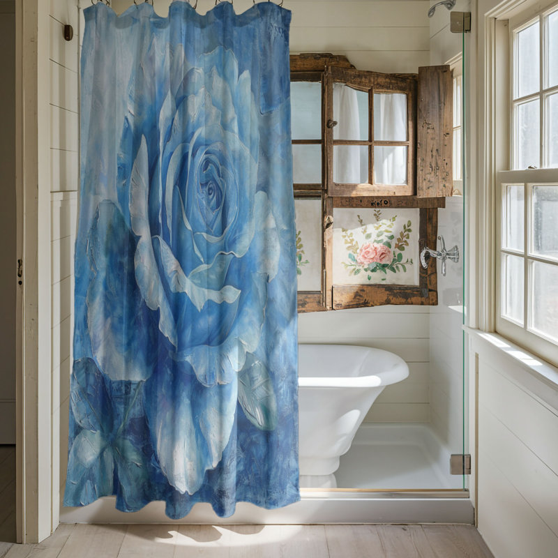 Rideau de douche 1 pièce Soft Soft Florals, H 74 po x l 71 po