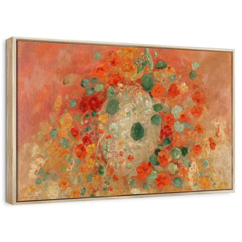 Capucines 1905, Cadre flottant en bois naturel, 19 po x 13 po