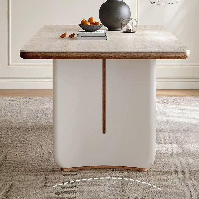 French Minimalist Rectangle Marble Table, 29.5"H x 70.9"L x 31.5"W