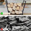 Support à bois d'extérieur 4 pi, noir mat (noir)