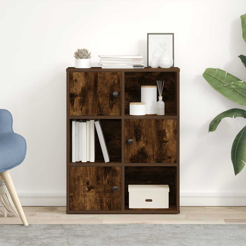 Bookcase 60X24x76.5 Cm Engineered Wood, Smoked Oak