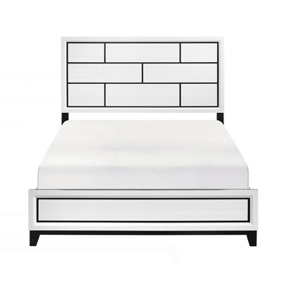 Modern Contemporary Bed With Black Line Design