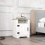 Table de chevet Farmhouse, table d'appoint avec porte de grange, table d'appoint moderne avec rangement pour chambre à coucher, bureau