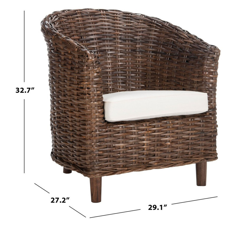 Fauteuil demi-tonneau Nikkie, Brun