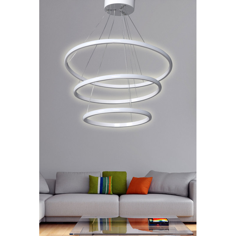 Lustre géométrique à 3 lumières DEL Adrain