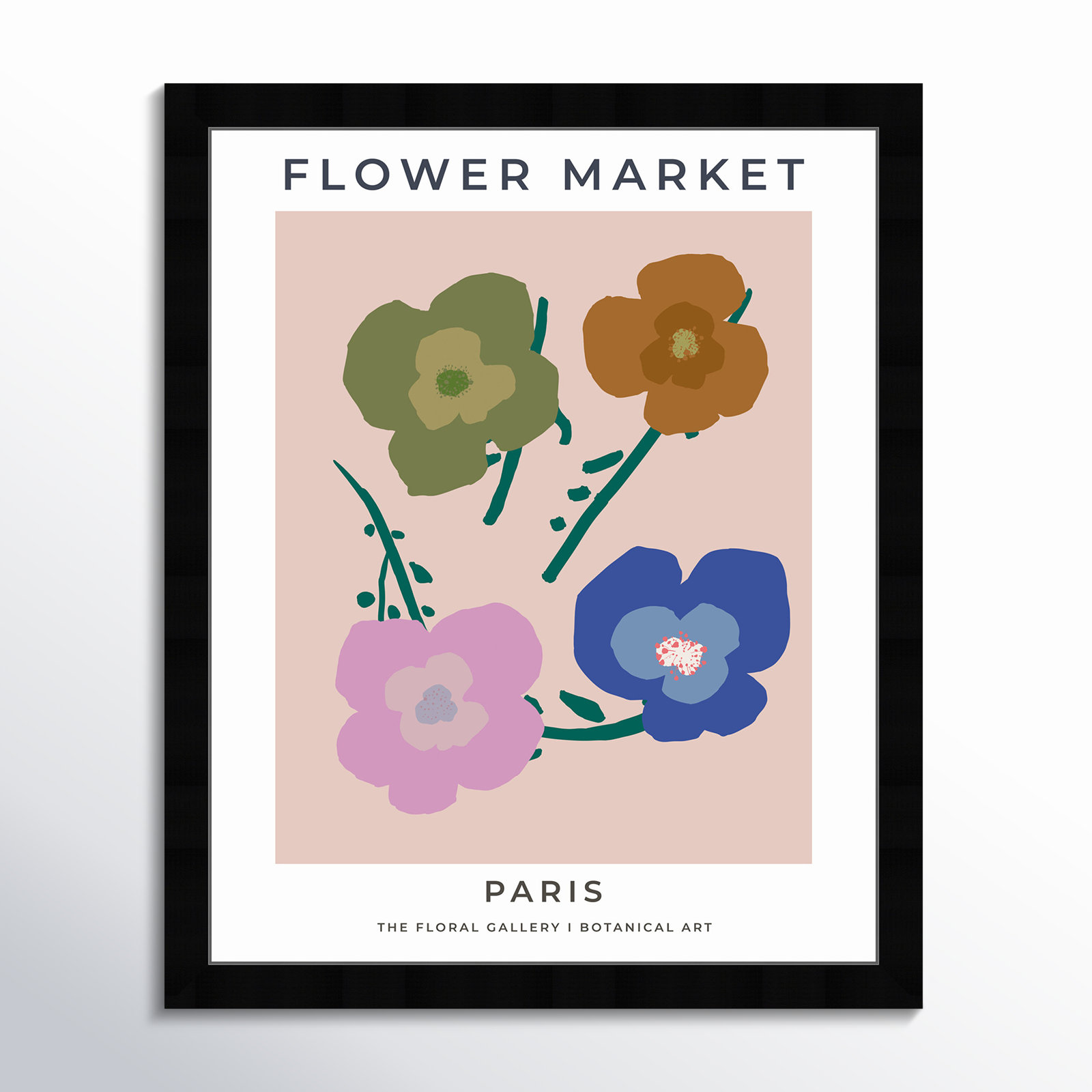 Paris Flower Market by Oliver Gal, Black, 22" H x 18" W