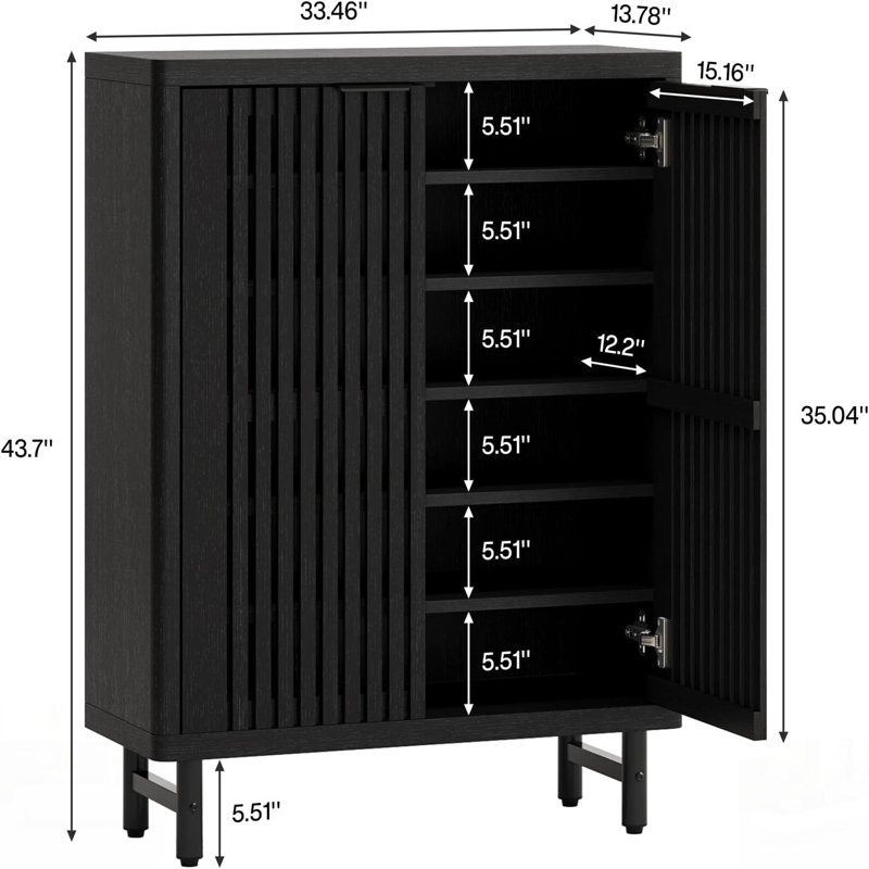 Armoire de rangement moderne pour chaussures avec tablettes réglables et fabrication durable pour les entrées organisées