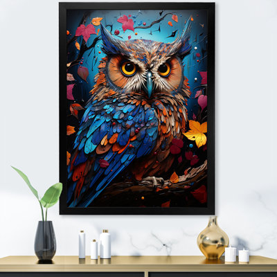 Pop Art, chouette, sagesse, crépuscule sur toile