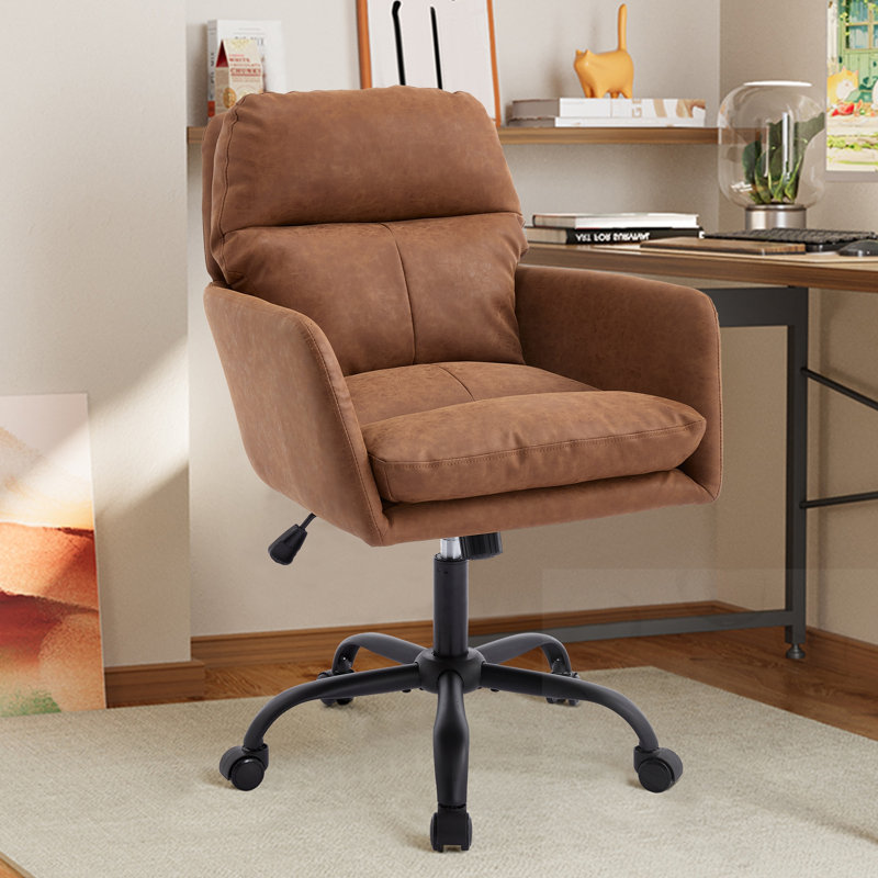 Chaise de bureau à hauteur ajustable, Brown, Noir