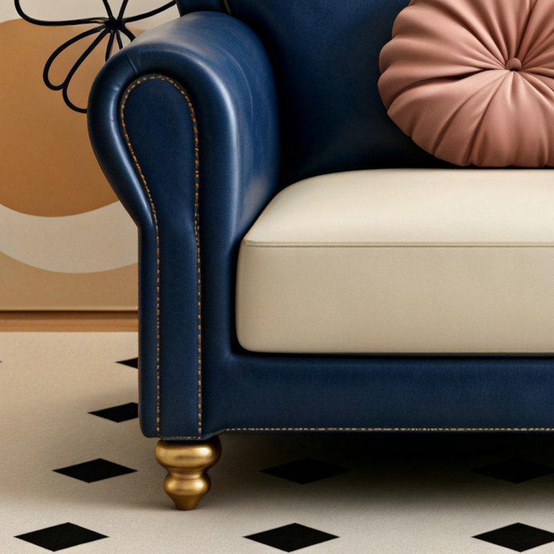 Canapé bleu clair de luxe de style américain, 82.68" W