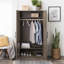 Armoire-penderie de 65 po de hauteur Bucholz, armoire de rangement avec rail de suspension et tablettes pour le salon, la cuisine et la salle de lavage, P 24,5 po x l 32 po x H 65 po, gris Drift-982257206-960273296